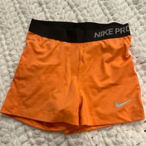 Nike Pro spandex shorts orange medium Dri fit